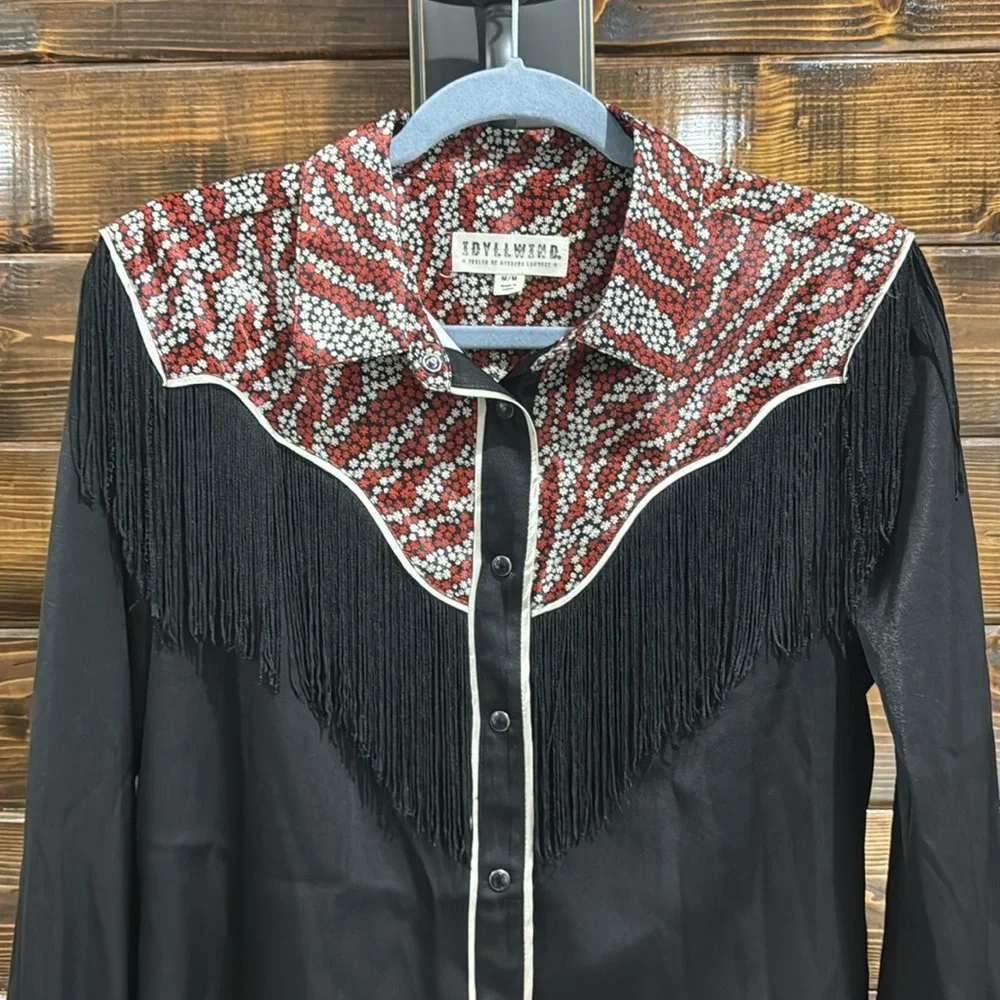 Idyllwind Black and Red Western Fringe Shirt - Picture 2 of 12